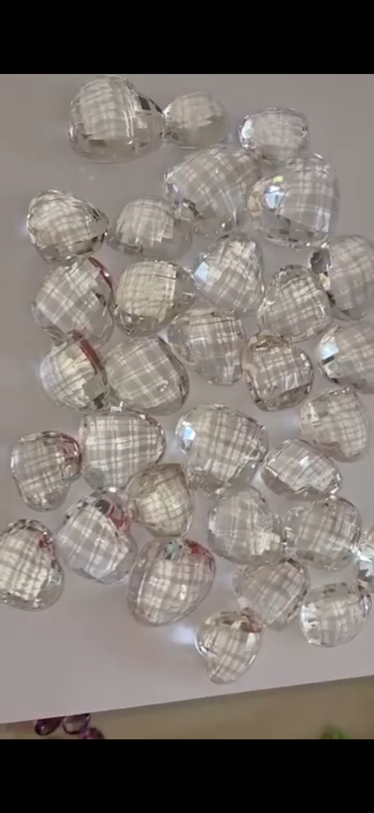 Intuitively Selected Faceted Quartz Hearts