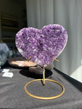 Load image into Gallery viewer, Amethyst Heart on Stand 55HS