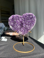 Amethyst Heart on Stand 55HS