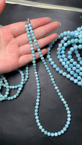 Preorder Larimar Sterling Clasp Beaded Necklace 6mm