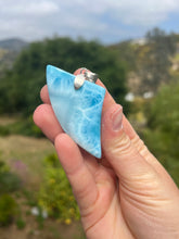 Load image into Gallery viewer, Larimar Tooth Shaped Sterling Silver Pendant