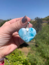 Load image into Gallery viewer, Larimar Heart Sterling Silver Pendant