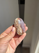 Load image into Gallery viewer, Chevron Anethyst and Crazy Lace Agate Palm Stone Intuitively Selected 15KV