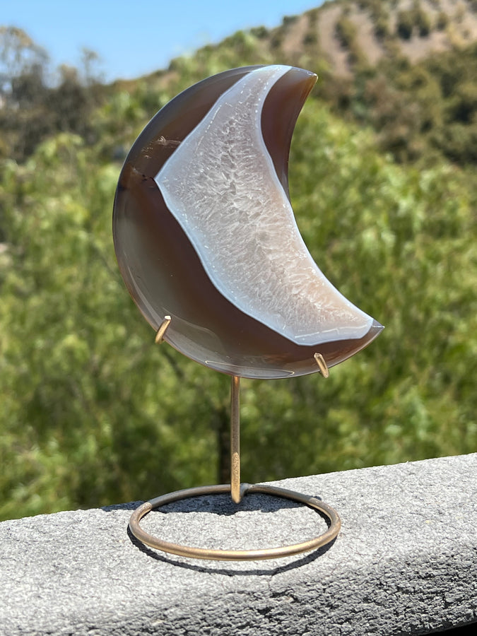 Agate Moon With Stand**