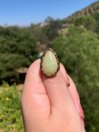 Opal Tear Drop Gold Ring Size 7 Adjustable