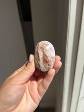 Load image into Gallery viewer, Chevron Anethyst and Crazy Lace Agate Palm Stone Intuitively Selected 15KV