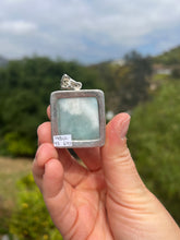Load image into Gallery viewer, Larimar Square Sterling Silver Pendant