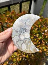 Load image into Gallery viewer, Pink Flower Agate Moon on Stand 48UR