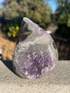Amethyst Agate Druzy Flame w Stalactite Eyes
