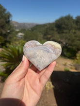 Load image into Gallery viewer, Flower Agate Heart 22KZ