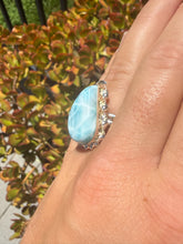 Load image into Gallery viewer, Larimar Ring Size 6+ Adjustable 55LJ