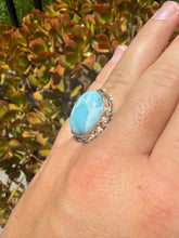 Load image into Gallery viewer, Larimar Ring Size 6+ Adjustable 50LM