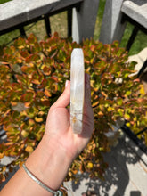 Load image into Gallery viewer, Pink Flower Agate Moon on Stand 165BJ