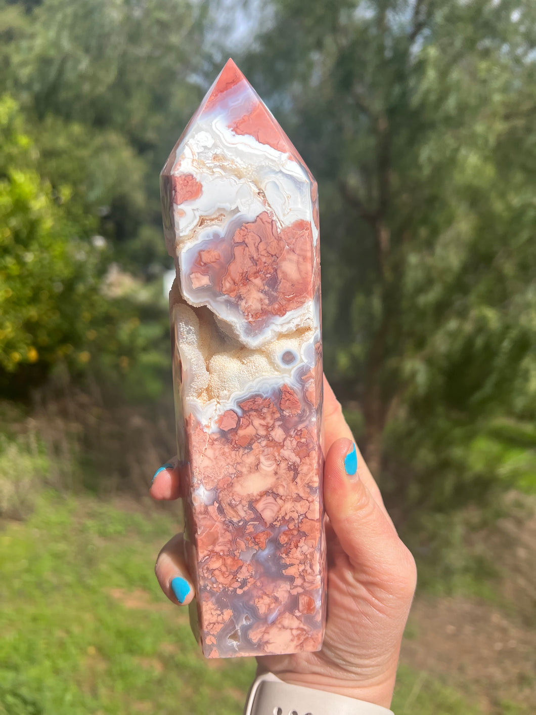Cotton Candy Agate Tower Large