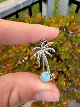 Load image into Gallery viewer, Larimar Palm Tree Necklace 60PT