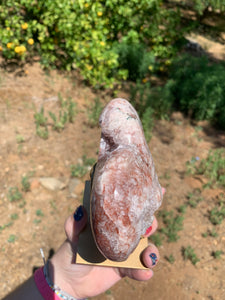 Pink Amethyst Druzy Heart on Stand