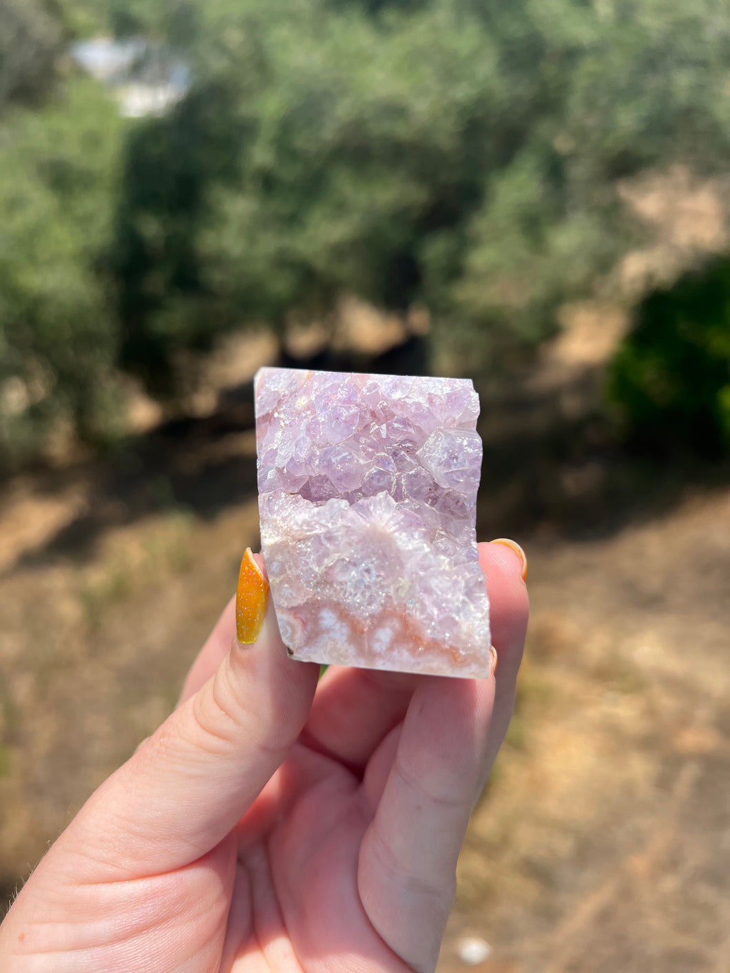 Lavender Pink Amethyst Geometric