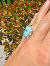 Load image into Gallery viewer, Larimar Ring Size 6+ Adjustable 55LK