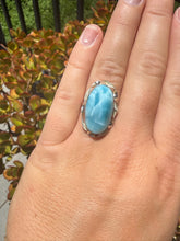 Load image into Gallery viewer, Larimar Ring Size 6+ Adjustable 50LI
