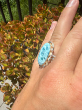 Load image into Gallery viewer, Larimar Ring Size 6.5+ Adjustable 55LL