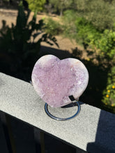 Load image into Gallery viewer, Pink Lavender Amethyst Heart With Stand 140GH