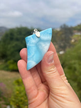 Load image into Gallery viewer, Larimar Tooth Shaped Sterling Silver Pendant