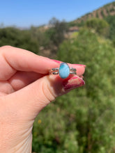 Load image into Gallery viewer, Larimar and Amber Sterling Silver Ring size 9.5