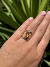 Load image into Gallery viewer, Citrine Eye Ring Size 7 50RD