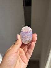 Load image into Gallery viewer, Chevron Anethyst and Crazy Lace Agate Palm Stone Intuitively Selected 15KV
