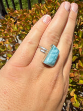 Load image into Gallery viewer, Larimar Ring Size 6+ Adjustable 45LD