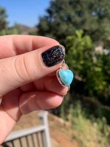 Larimar Heart Sterling Silver Pendant