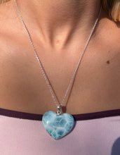 Load image into Gallery viewer, Larimar Heart Necklace 84CW
