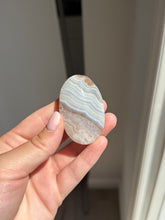 Load image into Gallery viewer, Chevron Anethyst and Crazy Lace Agate Palm Stone Intuitively Selected 15KV