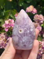 Pink Amethyst Druzy Flame**