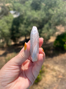 Pink Amethyst Flower Agate Palm Stone