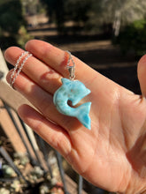 Load image into Gallery viewer, Larimar Dolphin Sterling Silver Pendant