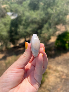 Pink Amethyst Flower Agate Palm Stone