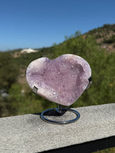 Load image into Gallery viewer, Pink Lavender Amethyst Heart With Stand 140GH
