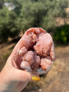 Pink Amethyst Freeform with Druzy