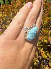 Load image into Gallery viewer, Larimar Ring Size 6+ Adjustable 55LJ