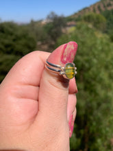 Load image into Gallery viewer, Larimar and Amber Sterling Silver Ring size 9.5