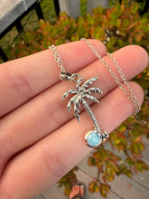 Load image into Gallery viewer, Larimar Palm Tree Necklace 60PT