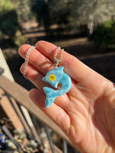 Load image into Gallery viewer, Larimar Dolphin Sterling Silver Pendant
