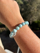 Load image into Gallery viewer, Larimar Beaded Bracelet 10mm