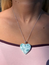 Load image into Gallery viewer, Larimar Heart Necklace 120KI