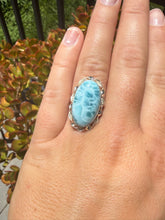 Load image into Gallery viewer, Larimar Ring Size 6.5+ Adjustable 55LL