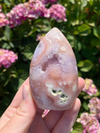 Pink Amethyst Druzy Flame**