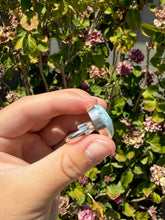 Load image into Gallery viewer, Adjustable size 6.5 Larimar Heart Ring 80ZZ