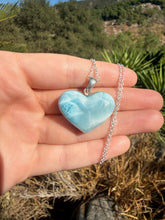 Load image into Gallery viewer, Larimar Heart Necklace 84H