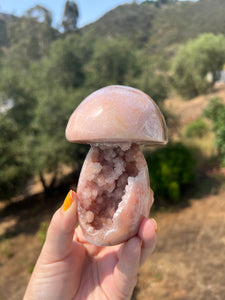 Pink Amethyst Large Mushroom